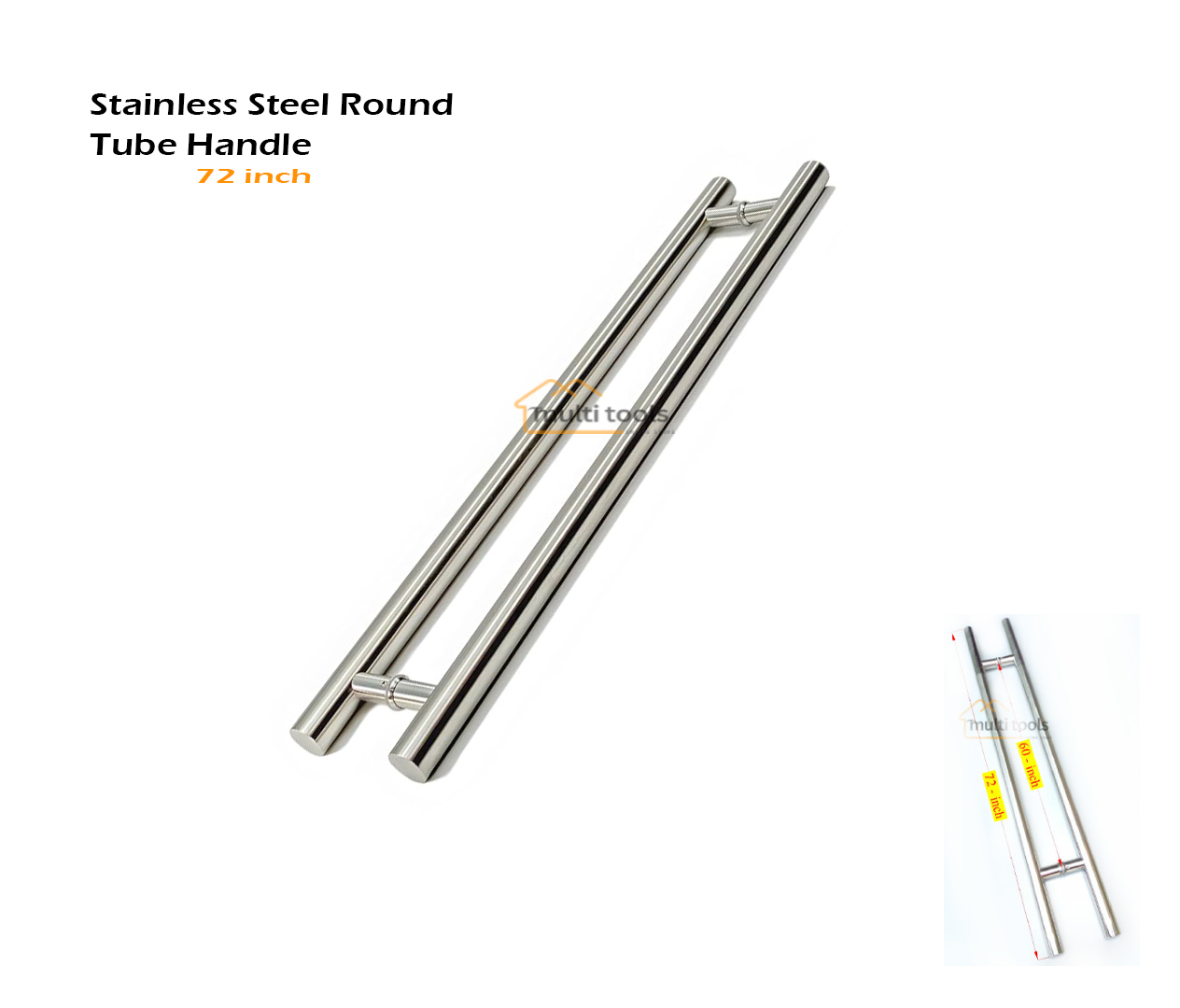 72 Inch Stainless Steel Round Tube Handle